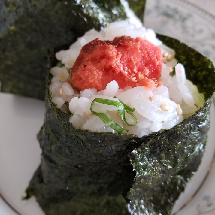 大葉と白ごまの焼きたらこおにぎり♪夏のお味！